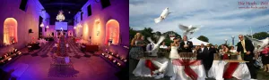 Überraschungslocation mit Flug weißer Tauben und Gesang