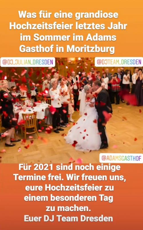 Hochzeitsfeier im Adams Gasthof Moritzburg