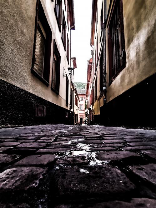 Heidelberg Straße vom Boden fotografiert